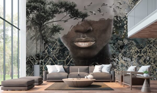 Face on a forest