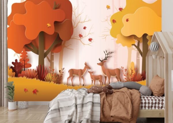 Kids - Forest with reindeer